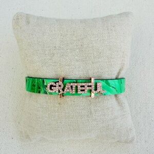 *Bracelet Charm Set* KEEP COLLECTIVE Retired Green Palm Band Grateful